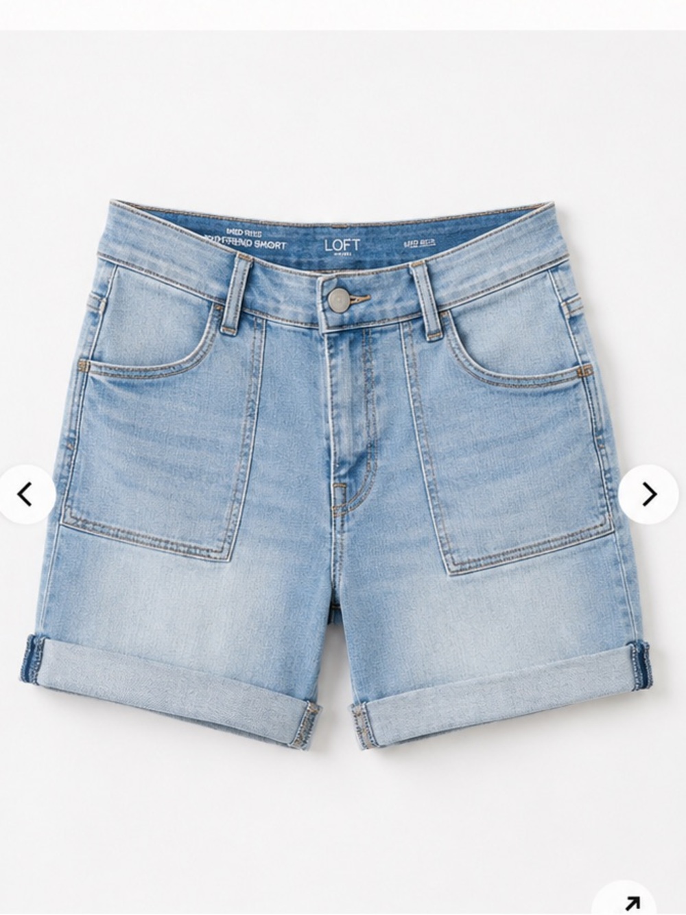 LOFT Light Vintage Wash Mid Rise Denim Shorts